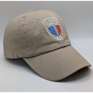 All American Rowing Camp Strap Back Adjustable Beige Tan Florida Coaching